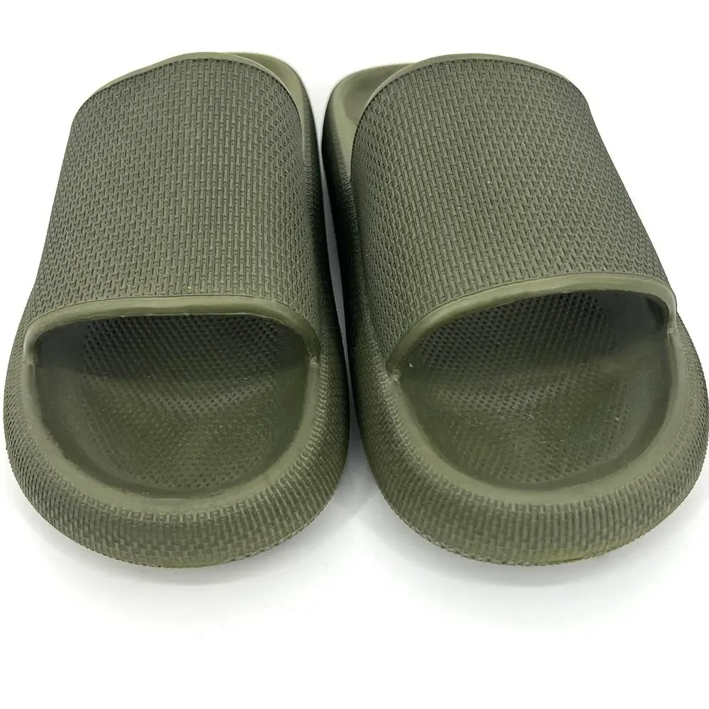Cushionaire Mens Feather Cloud Foam Slides Sandals Green Size 13